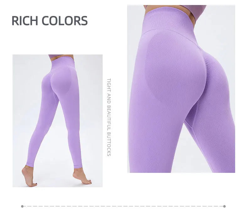 Seamless High Waist Nude Yoga Pants Women’s Honey Peach Hip Lifting Tight Fitness Pants Quick Dried Exercise Push Up