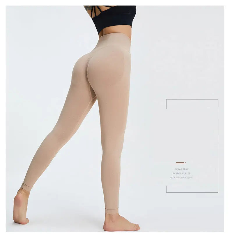 Seamless High Waist Nude Yoga Pants Women’s Honey Peach Hip Lifting Tight Fitness Pants Quick Dried Exercise Push Up