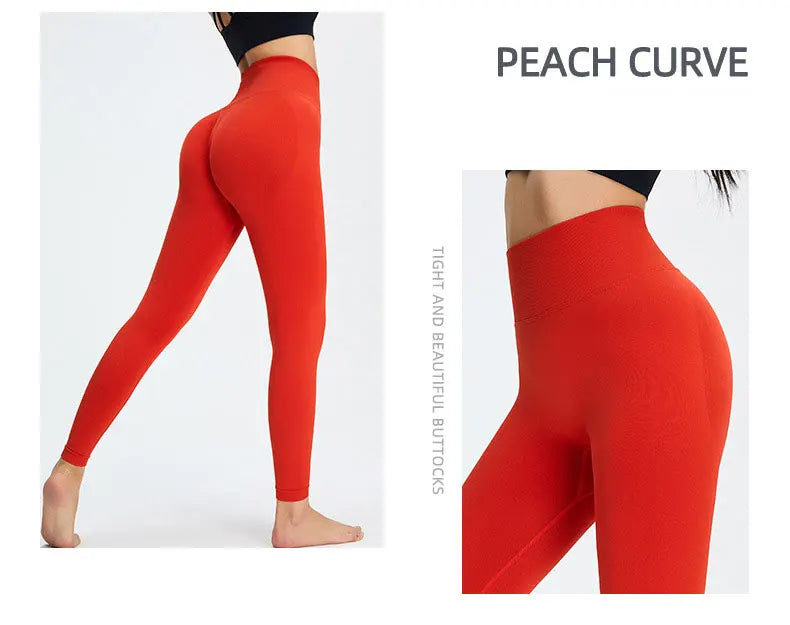 Seamless High Waist Nude Yoga Pants Women’s Honey Peach Hip Lifting Tight Fitness Pants Quick Dried Exercise Push Up