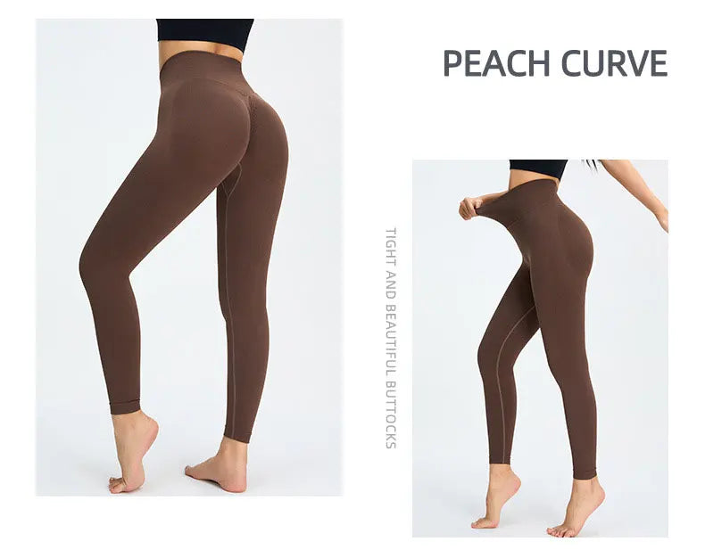 Seamless High Waist Nude Yoga Pants Women’s Honey Peach Hip Lifting Tight Fitness Pants Quick Dried Exercise Push Up