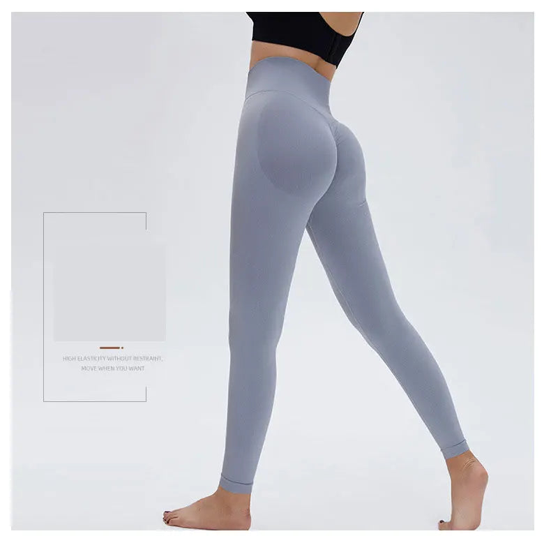 Seamless High Waist Nude Yoga Pants Women’s Honey Peach Hip Lifting Tight Fitness Pants Quick Dried Exercise Push Up