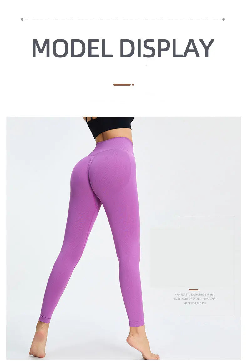 Seamless High Waist Nude Yoga Pants Women’s Honey Peach Hip Lifting Tight Fitness Pants Quick Dried Exercise Push Up