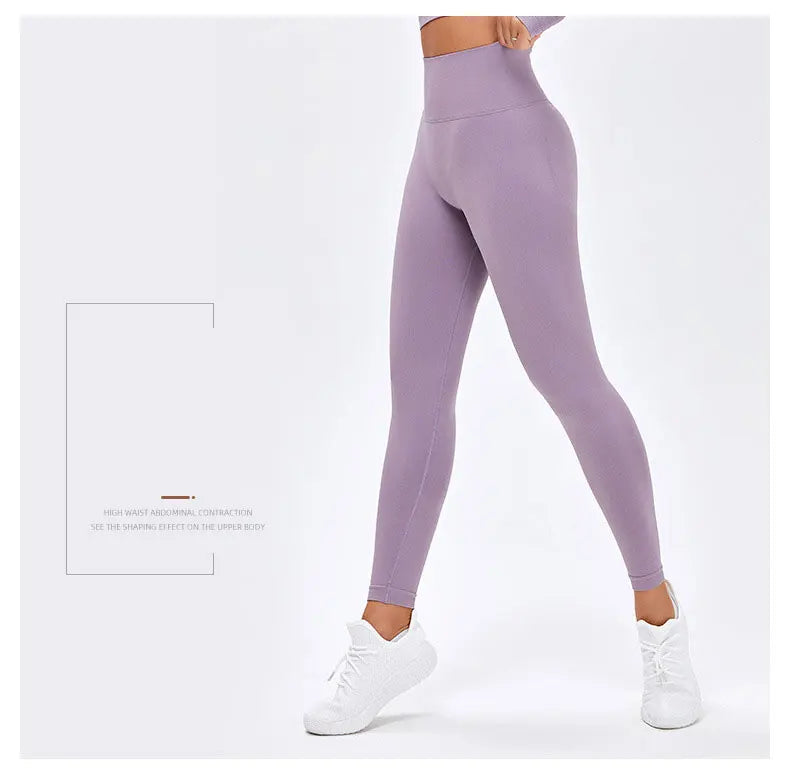 Seamless High Waist Nude Yoga Pants Women’s Honey Peach Hip Lifting Tight Fitness Pants Quick Dried Exercise Push Up