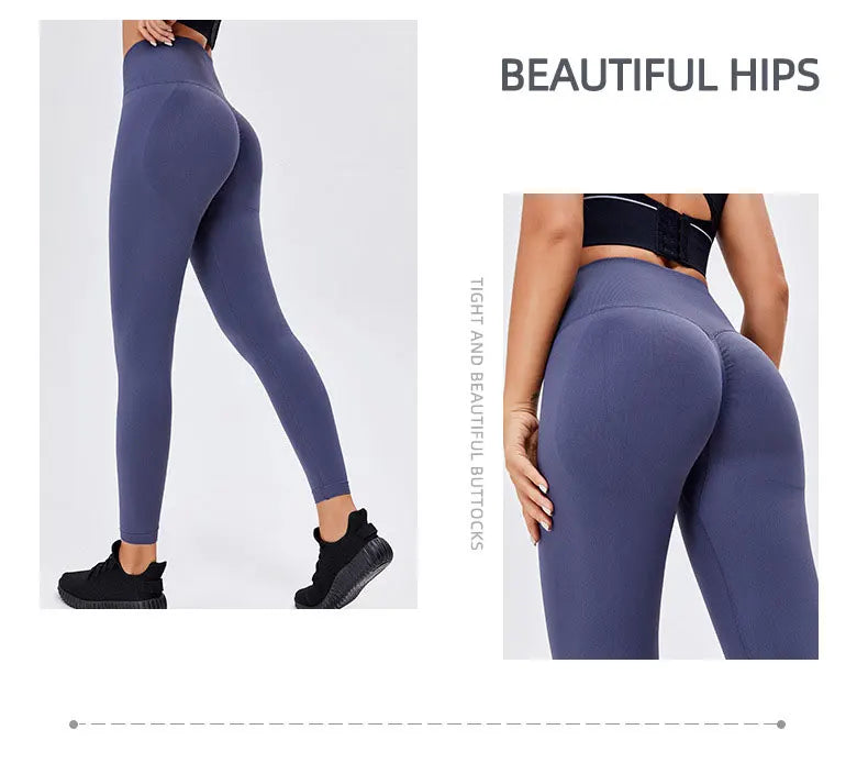 Seamless High Waist Nude Yoga Pants Women’s Honey Peach Hip Lifting Tight Fitness Pants Quick Dried Exercise Push Up