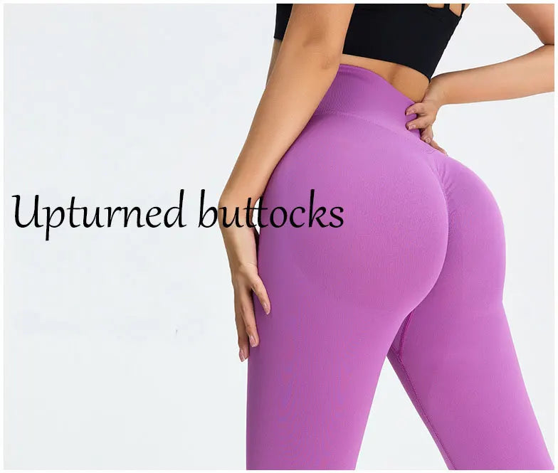 Seamless High Waist Nude Yoga Pants Women’s Honey Peach Hip Lifting Tight Fitness Pants Quick Dried Exercise Push Up