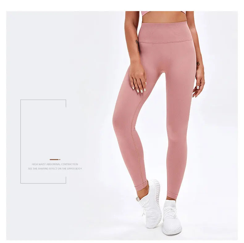 Seamless High Waist Nude Yoga Pants Women’s Honey Peach Hip Lifting Tight Fitness Pants Quick Dried Exercise Push Up