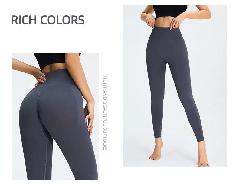 Seamless High Waist Nude Yoga Pants Women’s Honey Peach Hip Lifting Tight Fitness Pants Quick Dried Exercise Push Up