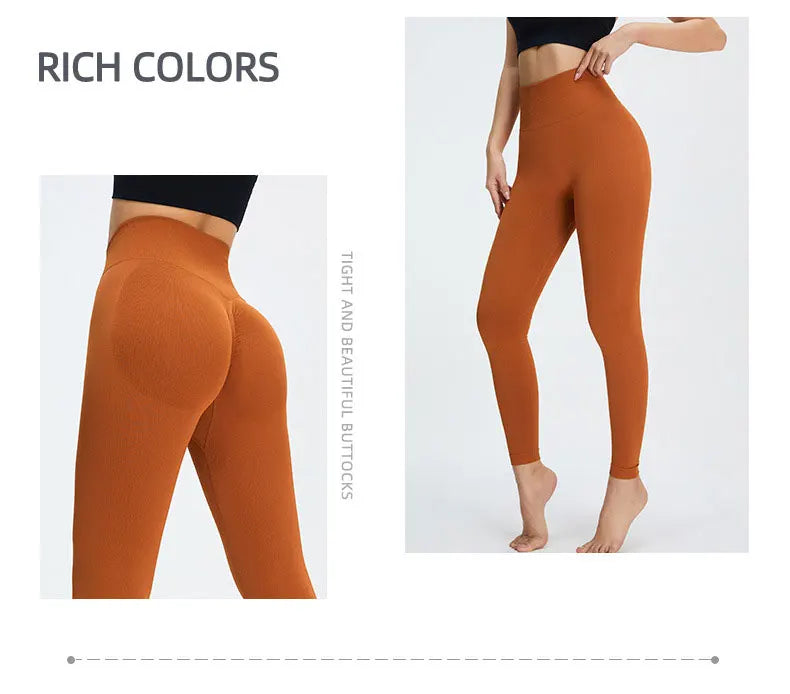 Seamless High Waist Nude Yoga Pants Women’s Honey Peach Hip Lifting Tight Fitness Pants Quick Dried Exercise Push Up