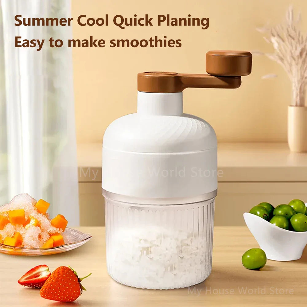 Shaved Ice Machine Mini Ice Crusher Hand Operated Shaved Ice Milkshake Maker Household Portable Small Hail Machine