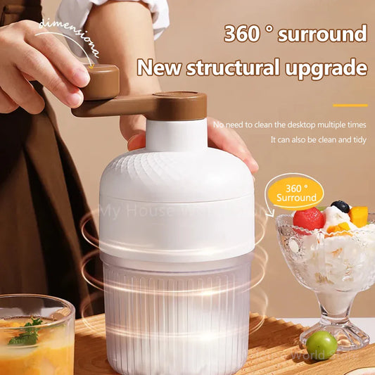 Shaved Ice Machine Mini Ice Crusher Hand Operated Shaved Ice Milkshake Maker Household Portable Small Hail Machine