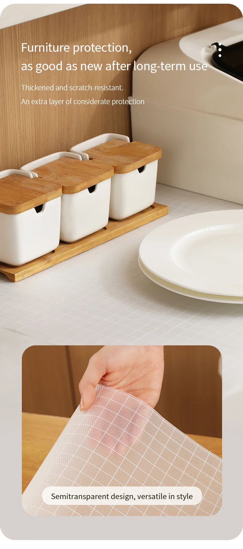 Shelf Cabinet Liner Non-Adhesive Strong Grip Non Slip Shelving Liner for Kitchen Cabinets Refrigerator Waterproof