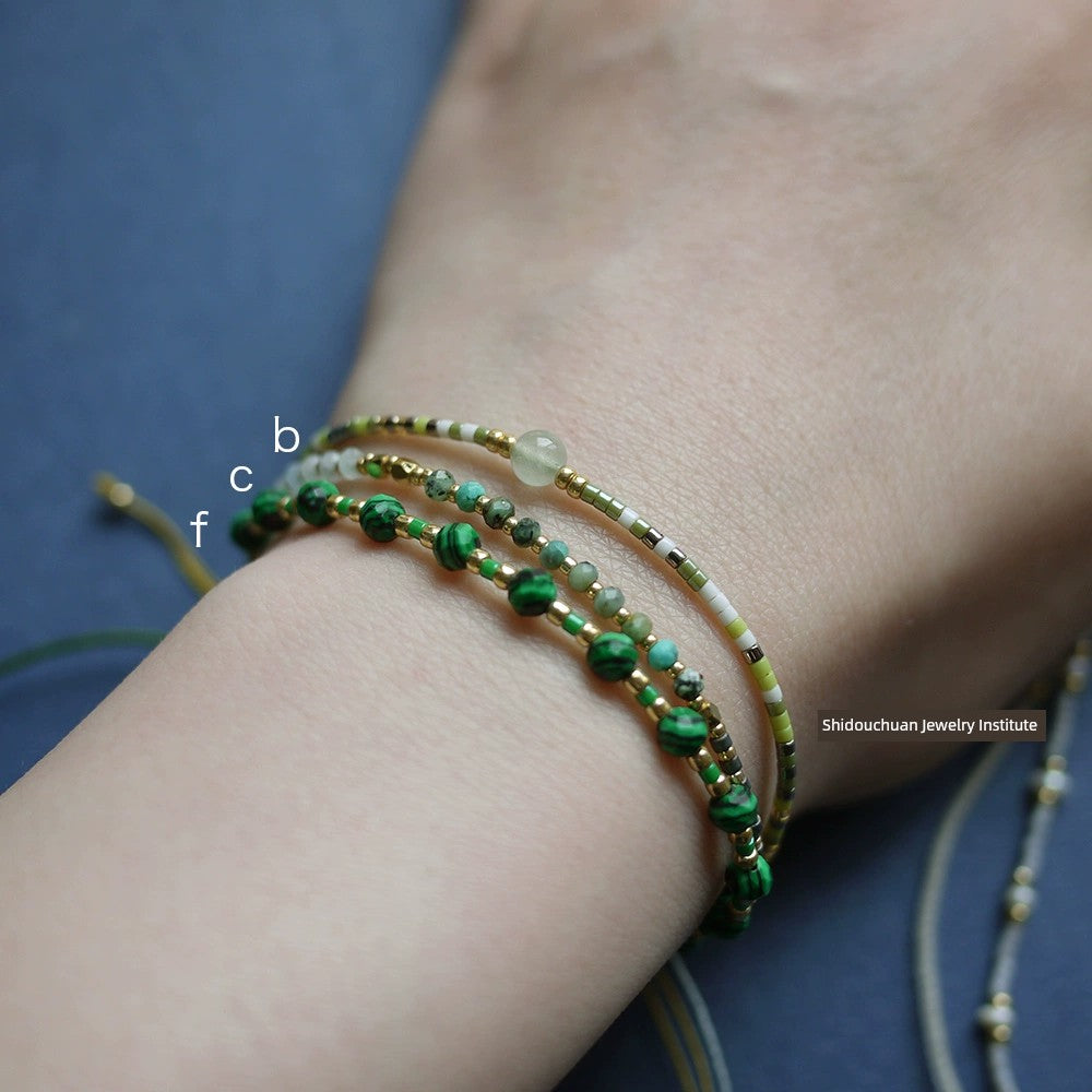 Shidouchuan More than Bohemia Hand-Woven Beads Bracelet Miyuki Miyuki Malachite Turquoise Tiger Eye Beads