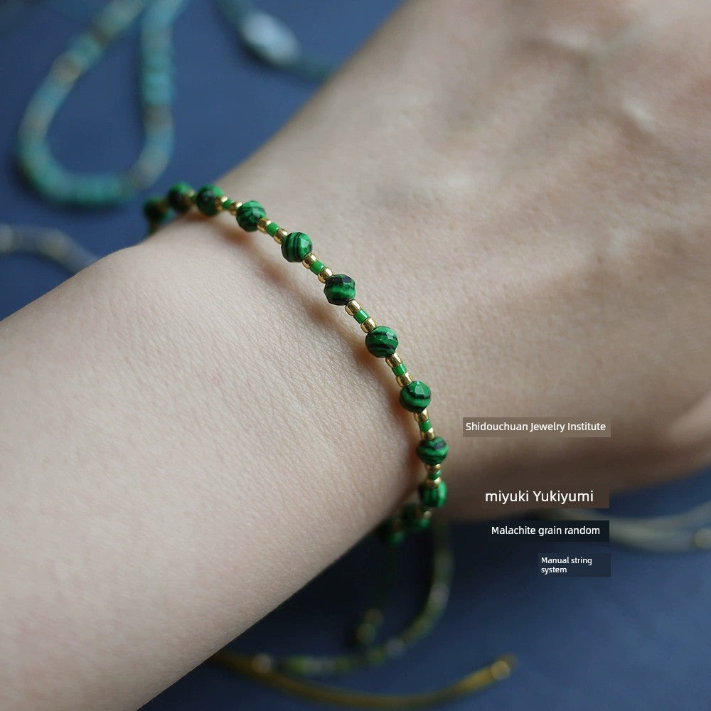 Shidouchuan More than Bohemia Hand-Woven Beads Bracelet Miyuki Miyuki Malachite Turquoise Tiger Eye Beads