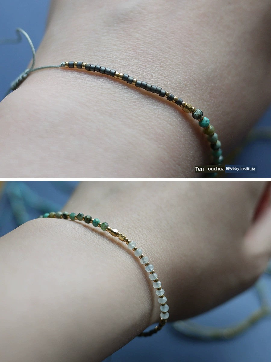 Shidouchuan More than Bohemia Hand-Woven Beads Bracelet Miyuki Miyuki Malachite Turquoise Tiger Eye Beads