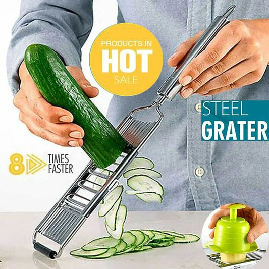 Shredder Cutter Stainless Steel Grater Portable Manual Vegetable Slicer Easy Clean Grater Multi Purpose Home Kitchen