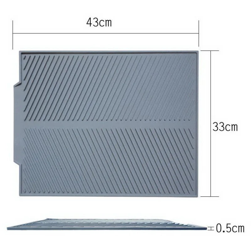 Silicone Drain Pad Kitchen Storage Dish Cup Drying Mat Drainer Tray Non-slip Pans for Tableware Anti-scald Potholder