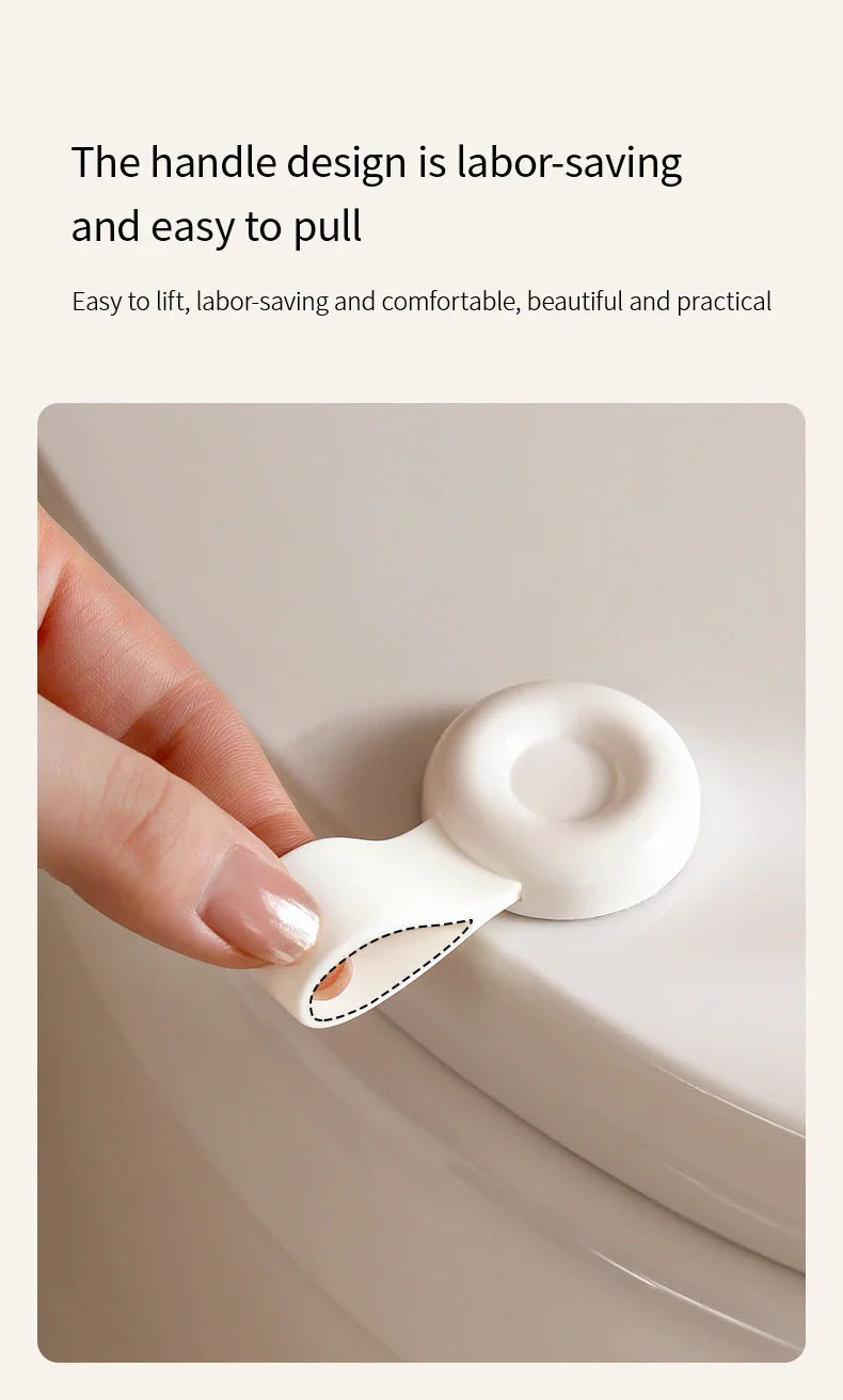 Silicone Toilet Lid Lifter Toilet Seat Lifting Handle Lid Opener Sticker Toilet Seat Lid Opener for Bathroom - WHITE