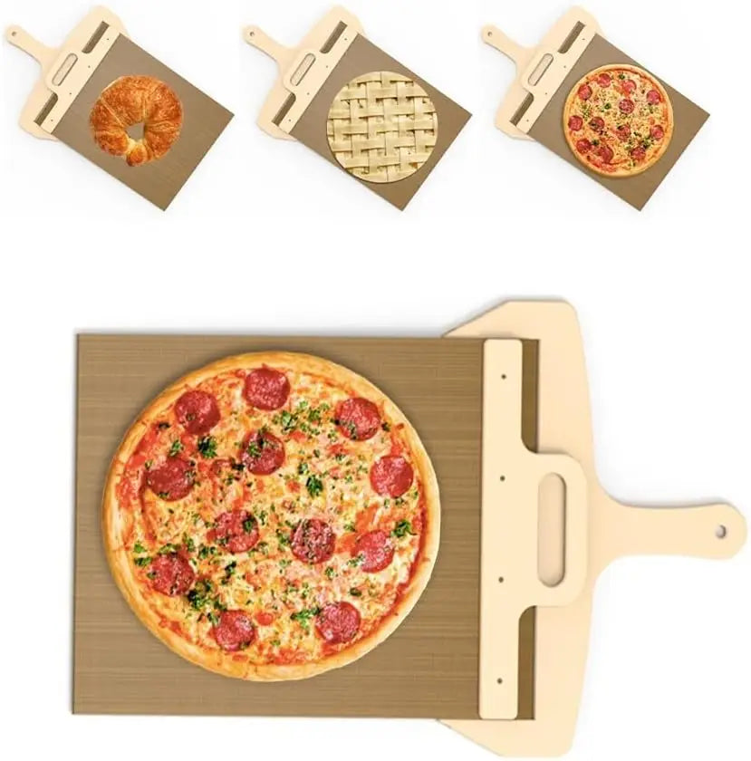 Sliding Pizza Peel Shovel Storage Board Pala Pizza Scorrevole Wooden Handle Transfer Pizza Spatula Bread Kitchen Baking