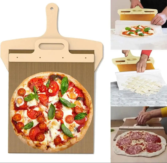 Sliding Pizza Peel Shovel Storage Board Pala Pizza Scorrevole Wooden Handle Transfer Pizza Spatula Bread Kitchen Baking