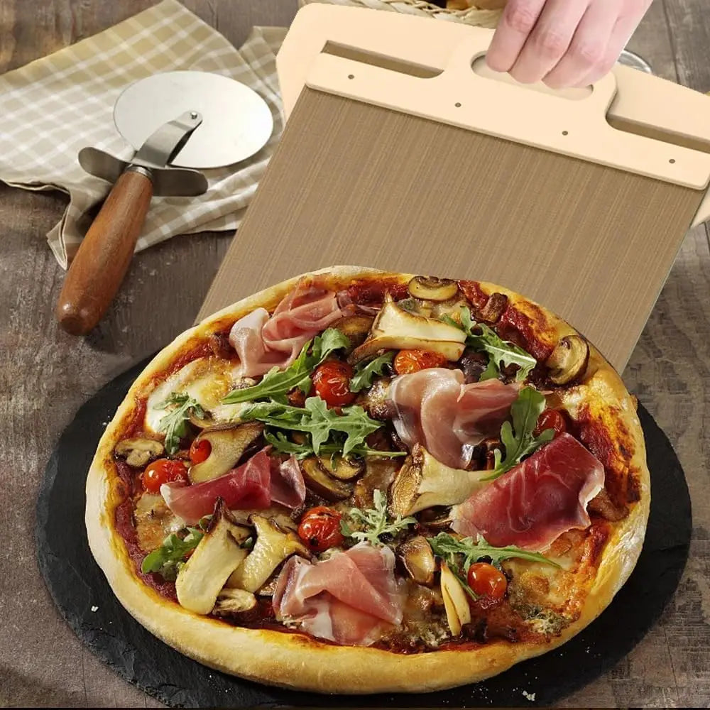 Sliding Pizza Peel Shovel Storage Board Pala Pizza Scorrevole Wooden Handle Transfer Pizza Spatula Bread Kitchen Baking