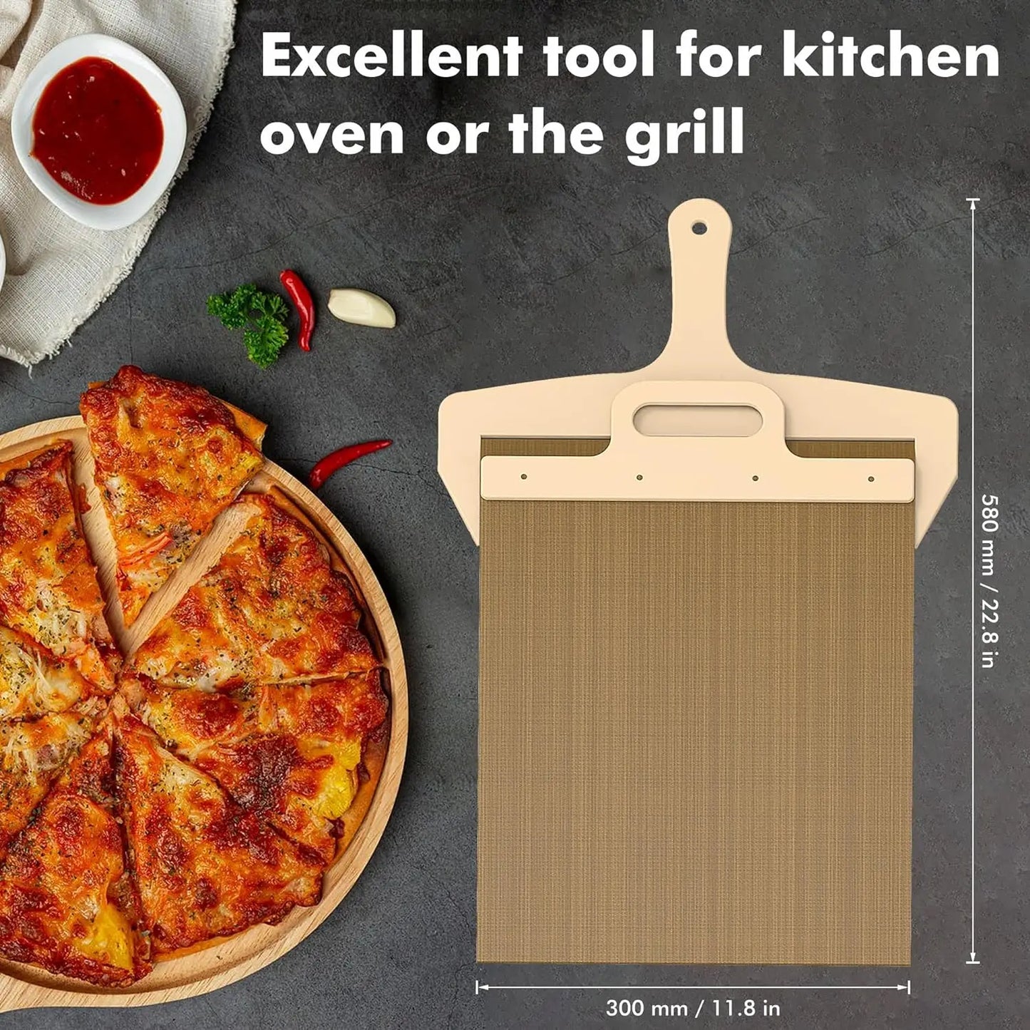 Sliding Pizza Peel Shovel Storage Board Pala Pizza Scorrevole Wooden Handle Transfer Pizza Spatula Bread Kitchen Baking