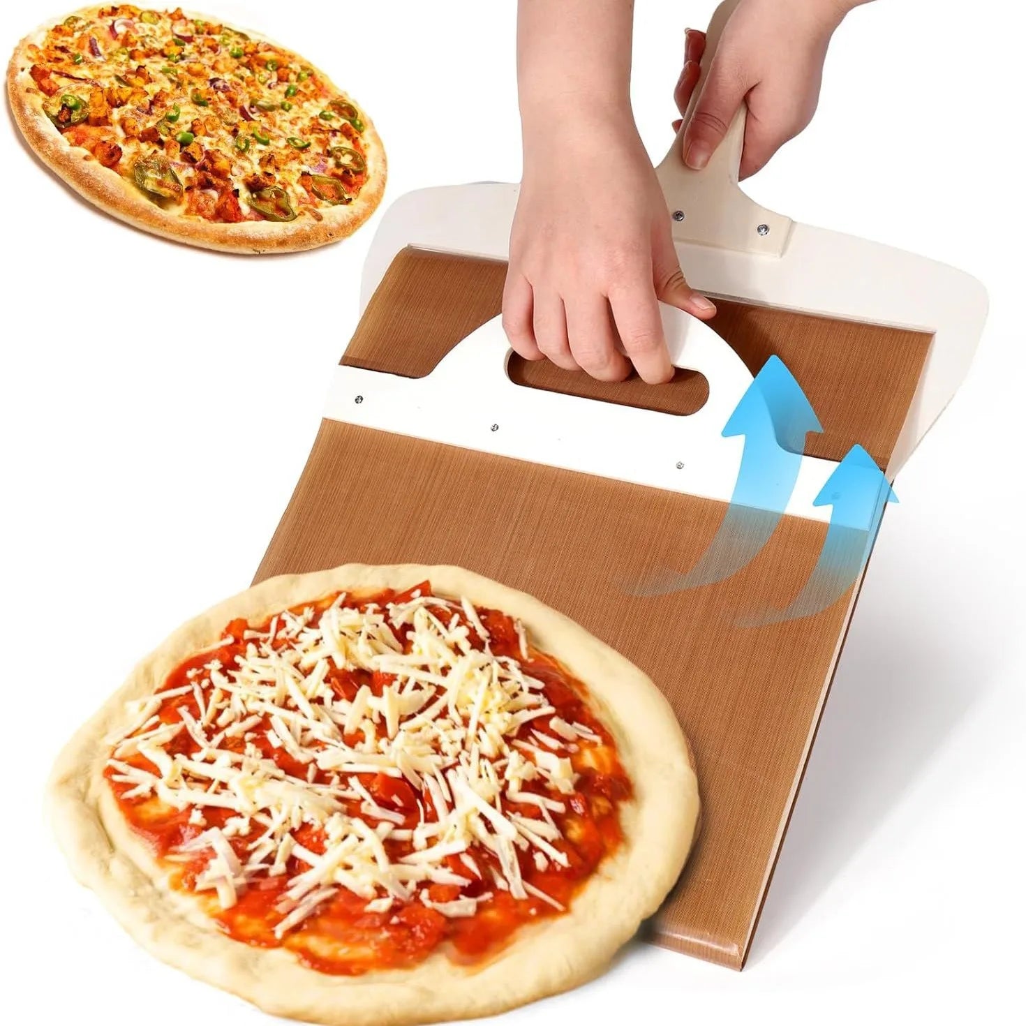 Sliding Pizza Shovel Board Non-Stick Pizza Tray Pizza Spatula For Home Kitchen Oven Baking Cake Dessert Glide Plate