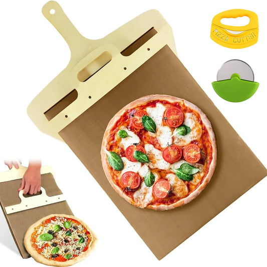 Sliding Pizza Shovel Board Non-Stick Pizza Tray Pizza Spatula For Home Kitchen Oven Baking Cake Dessert Glide Plate