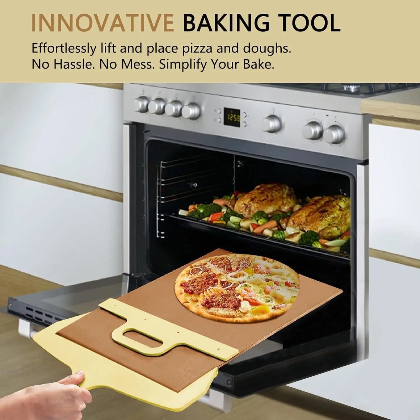 Sliding Pizza Shovel Board Non-Stick Pizza Tray Pizza Spatula For Home Kitchen Oven Baking Cake Dessert Glide Plate