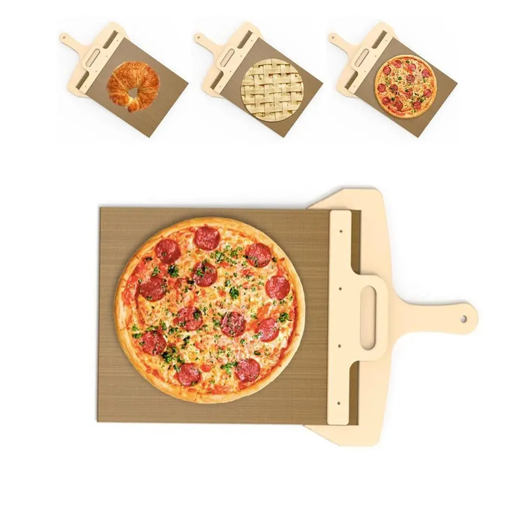 Sliding Pizza Shovel Board Non-Stick Pizza Tray Pizza Spatula For Home Kitchen Oven Baking Cake Dessert Glide Plate