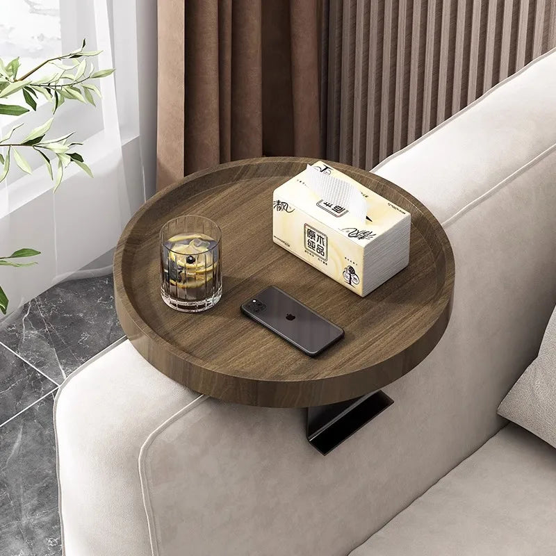 Sofa Armrest Sofa Tray Table Clip-On Tray Natural Bamboo Sofa Practical TV Snack Tray for Coffee Snacks Remote Control