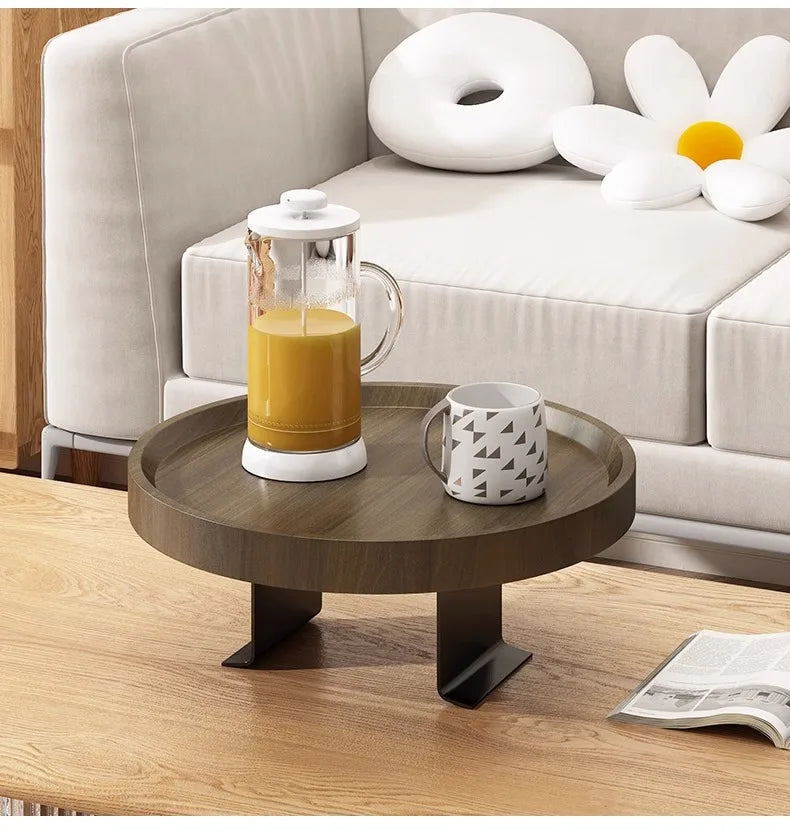 Sofa Armrest Sofa Tray Table Clip-On Tray Natural Bamboo Sofa Practical TV Snack Tray for Coffee Snacks Remote Control