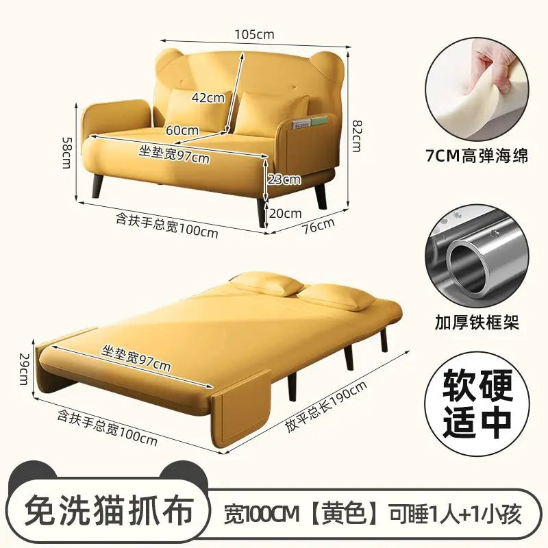 Sofa bed folding dual-use new single small living room multifunctional internet famous retractable bed