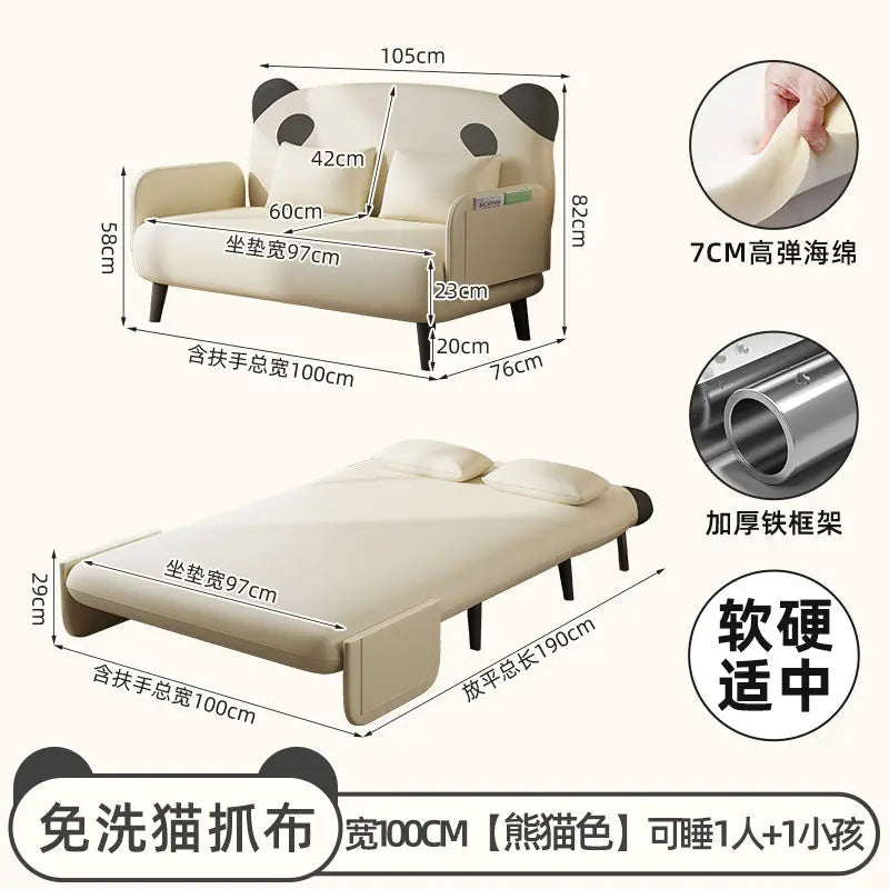 Sofa bed folding dual-use new single small living room multifunctional internet famous retractable bed