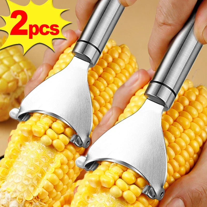 Stainless Steel Corn Peeler Serrated Corn Stripper Peelers Cob Shaver Planer Thresher Cutter Kitchen Fruit Vegetable