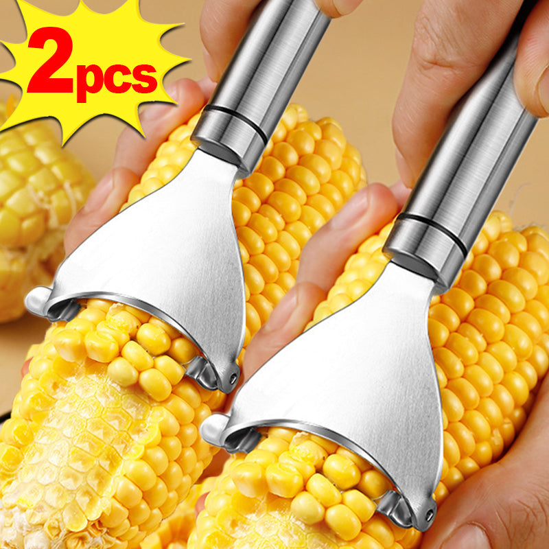 Stainless Steel Corn Peeler Serrated Corn Stripper Peelers Cob Shaver Planer Thresher Cutter Kitchen Fruit Vegetable