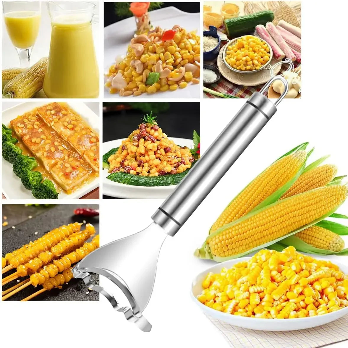 Stainless Steel Corn Peeler Serrated Corn Stripper Peelers Cob Shaver Planer Thresher Cutter Kitchen Fruit Vegetable