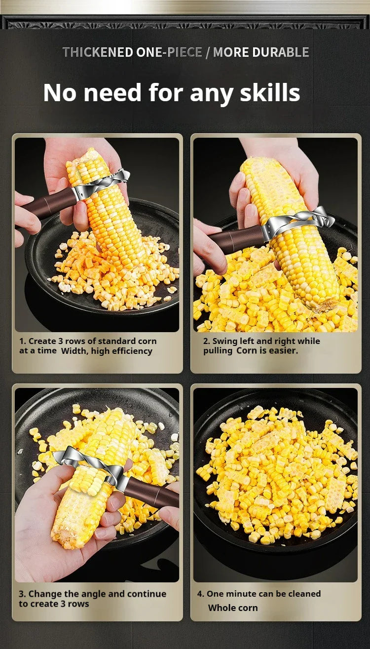 Stainless Steel Corn Peeler Corn Stripper Peelers Cob Shaver Planer Thresher handled corn knife Kitchen Fruit Vegetable