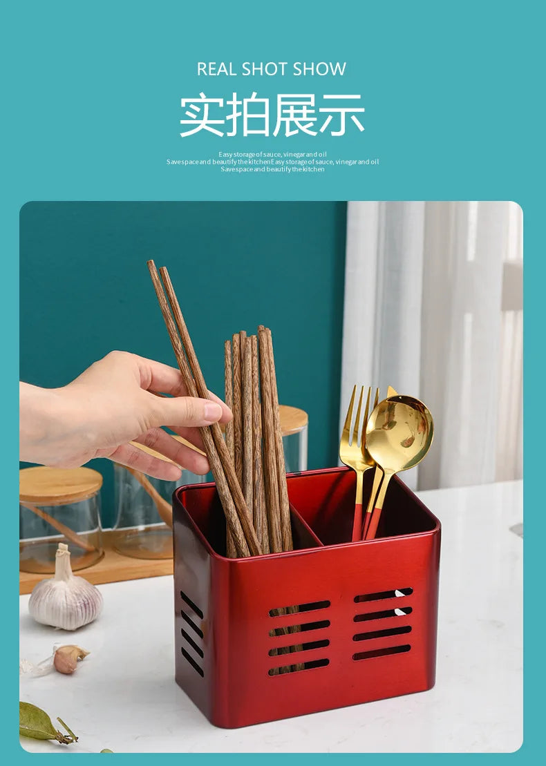 Stainless Steel Cutlery Drainer Vertical Dishes Holder Chopsticks Drain Storage Basket Tableware Organizer Shelves