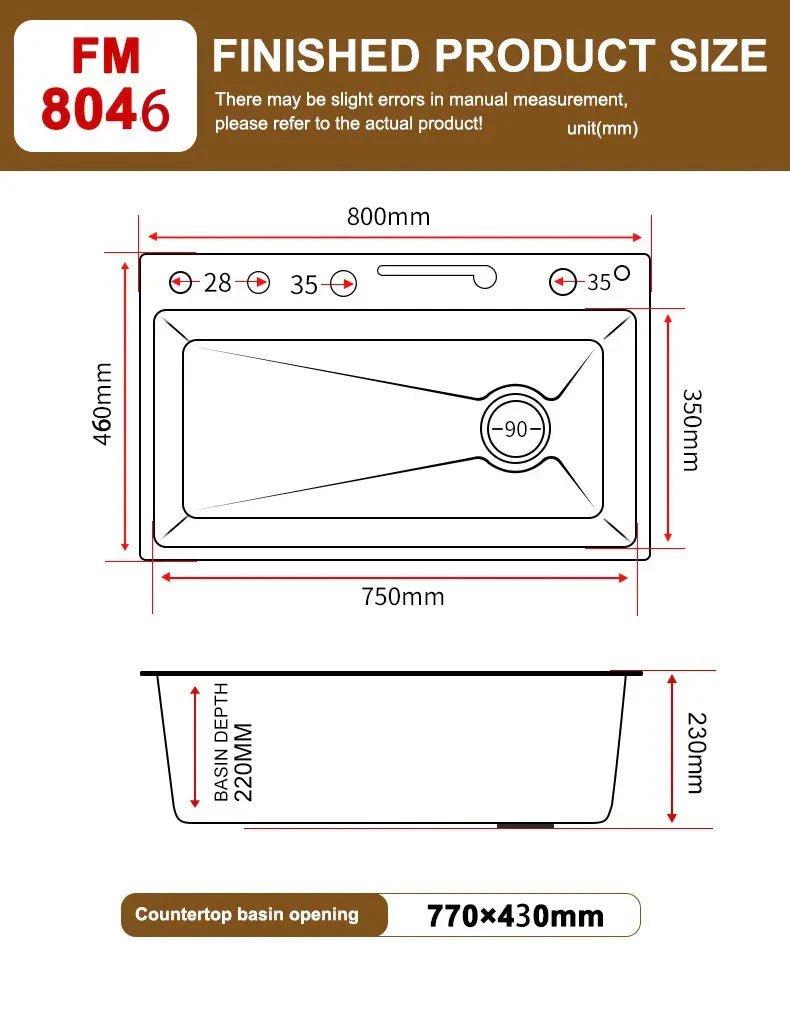 Stainless Steel Kitchen Sink with Trash Can Embossed Wash Basin with Waterfall Faucet Digital Display Large Single Solt