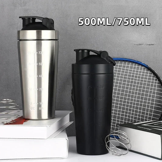 Stainless Steel Protein Shaker Cup Portable Fitness Sports Mug Nutrition Shakers Cup Water Bottles Water Cup Portable