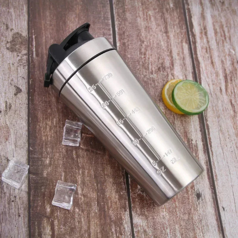 Stainless Steel Protein Shaker Cup Portable Fitness Sports Mug Nutrition Shakers Cup Water Bottles Water Cup Portable