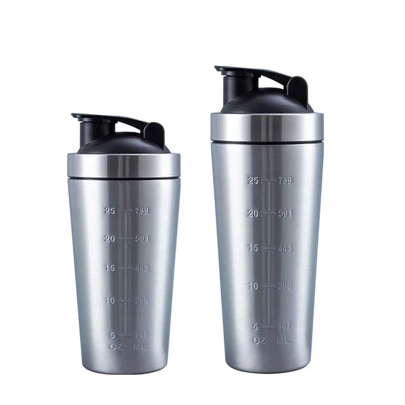 Stainless Steel Protein Shaker Cup Portable Fitness Sports Mug Nutrition Shakers Cup Water Bottles Water Cup Portable