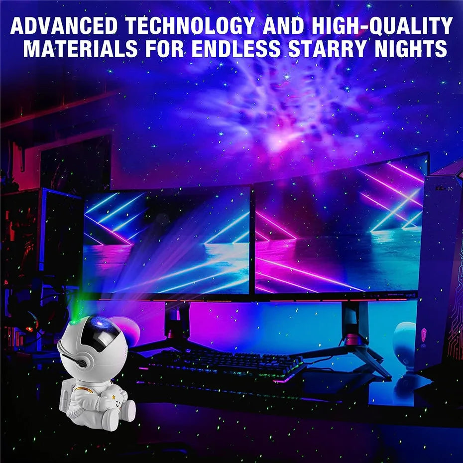 Star Projector Galaxy Night Light Astronaut Space Projector Starry Nebula Ceiling LED Lamp for Bedroom Home Decorative