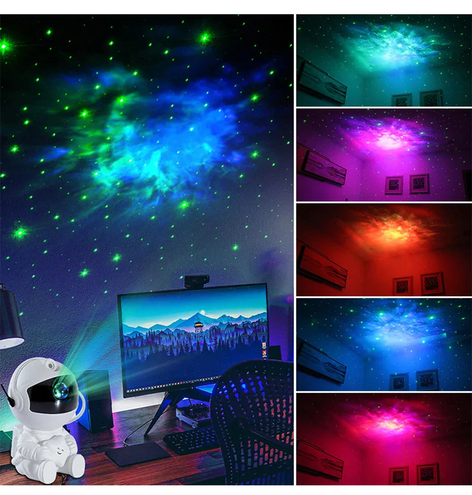 Star Projector Galaxy Night Light Astronaut Space Projector Starry Nebula Ceiling LED Lamp for Bedroom Home Decorative