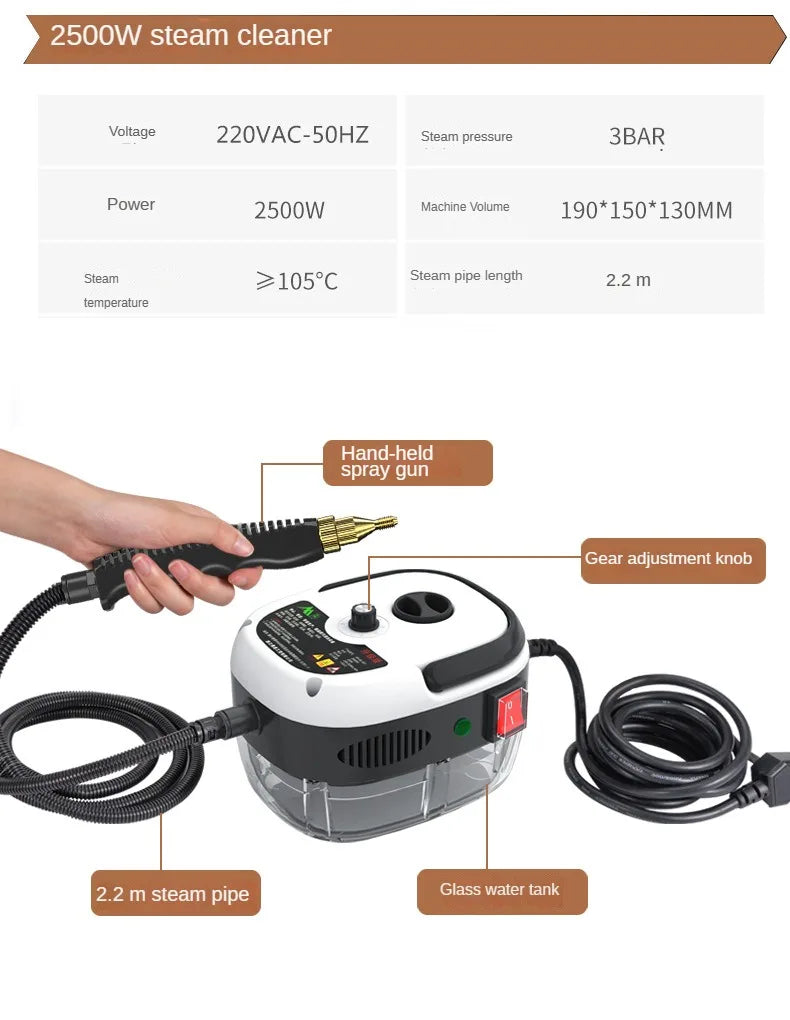 Steam Cleaner High Temperature Sterilization Air Conditioning Kitchen Hood Home /Car Steaming Cleaner 110V US Plug