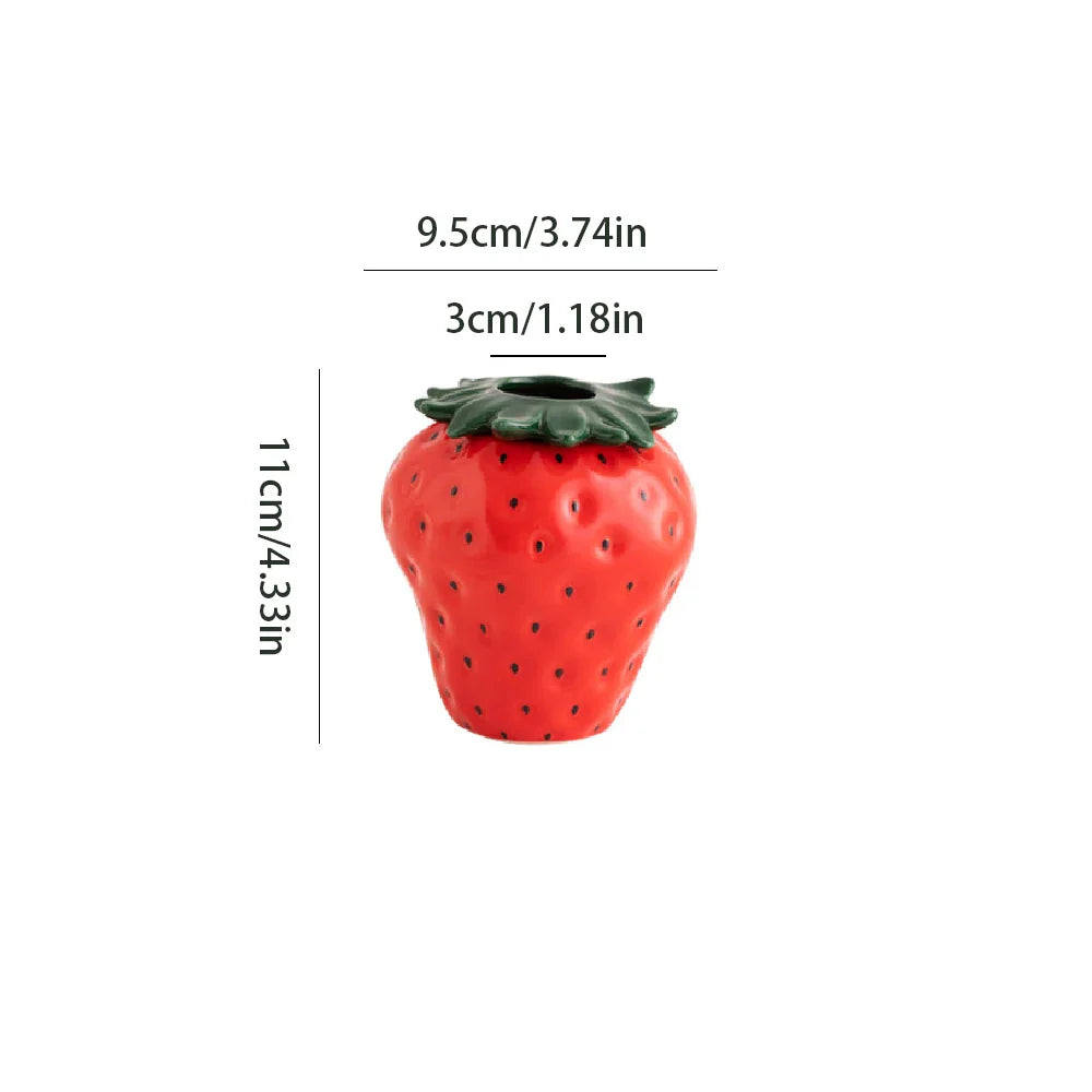 Strawberry ceramic vase flowerpot living room home decoration and ornaments