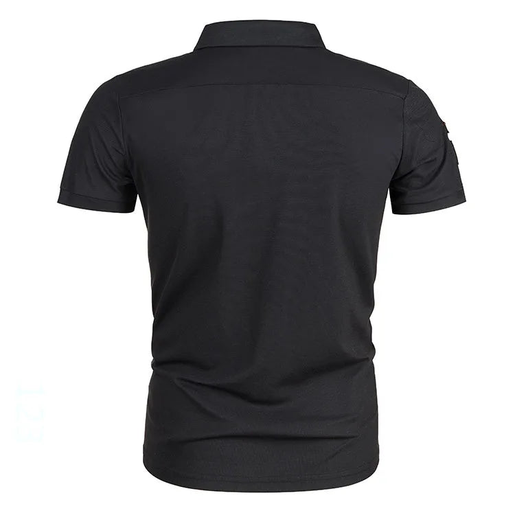 Summer Men’s Men’s casual fashion short sleeve top New men’s outdoor military style Air Force short sleeve lapel