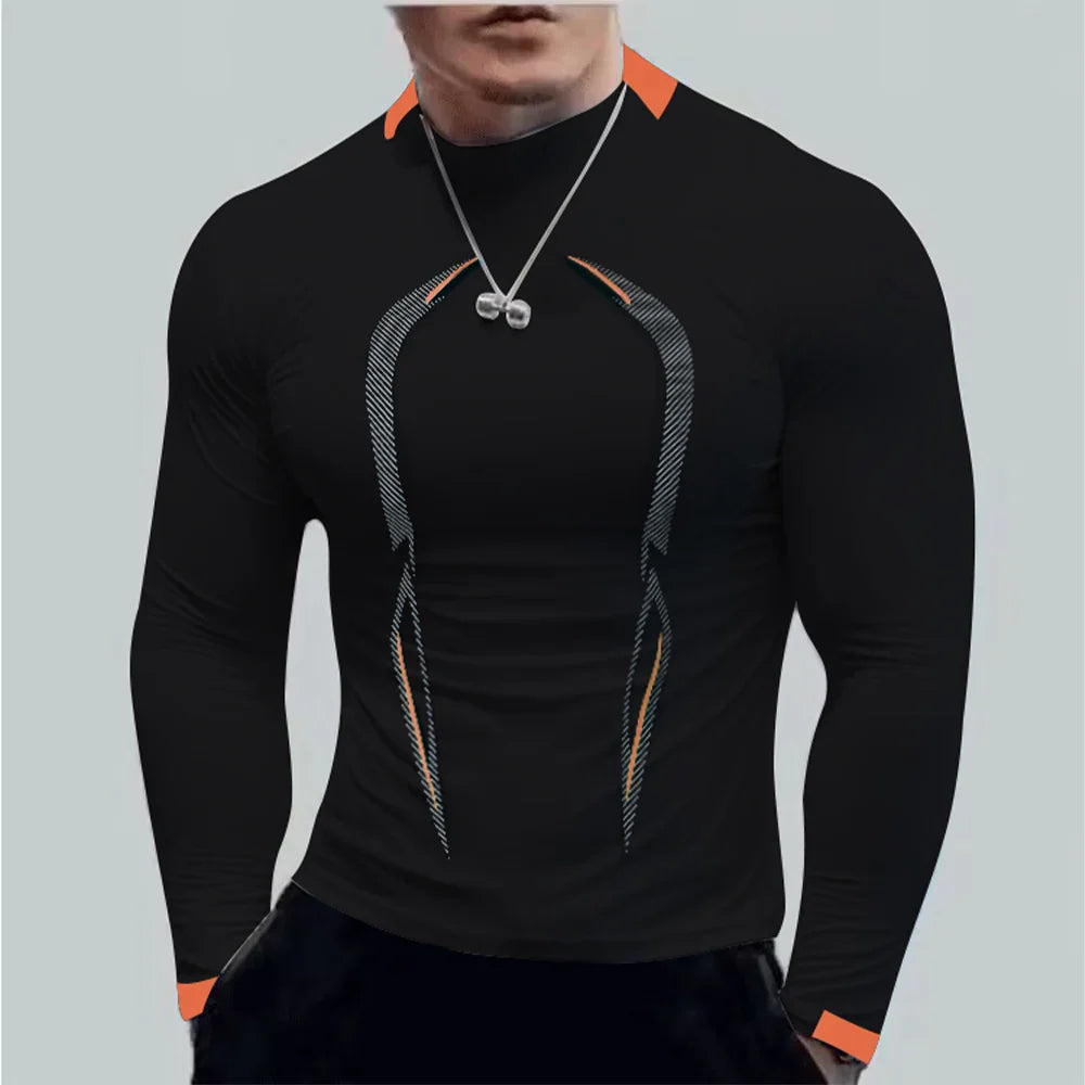 Summer men’s fitness sports training Breathable short sleeve quick drying clothes men’s sports fashion long sleeve