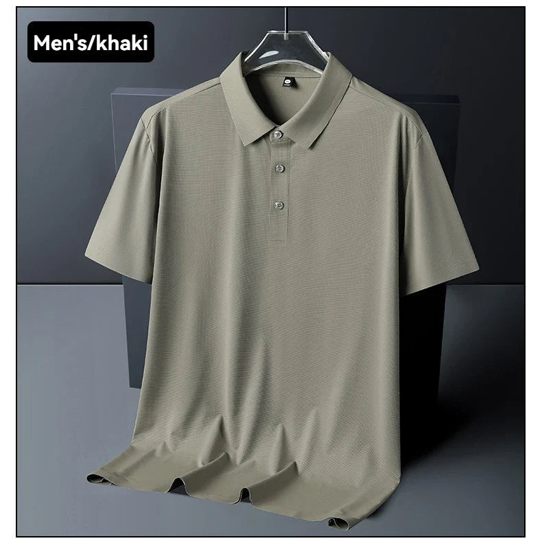 Summer New Ice Silk Quick Drying Couple Short Sleeve T-shirt Comfortable Breathable Lightweight Round Men Outdoor POLO