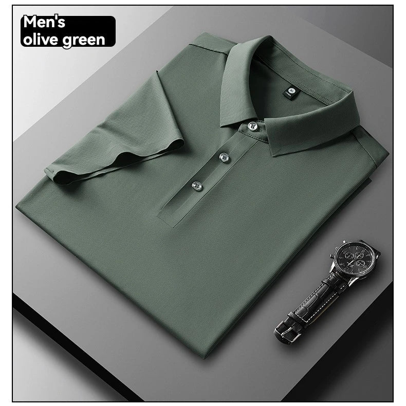 Summer New Ice Silk Quick Drying Couple Short Sleeve T-shirt Comfortable Breathable Lightweight Round Men Outdoor POLO